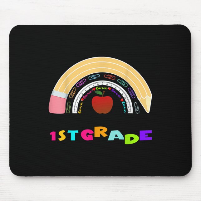 First Grade Rainbow Team 1st Grade First Day Back  Mouse Mat (Front)