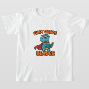 First Grade Reader T-Rex Dinosaur Back to School T-Shirt
