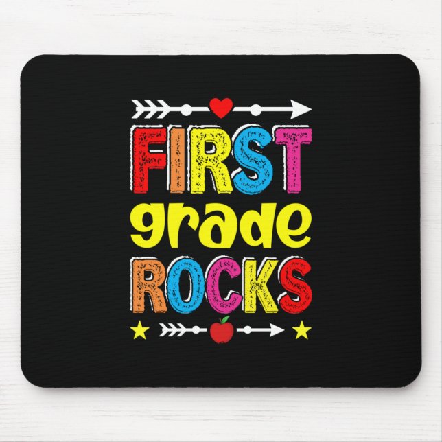 First Grade Rock Back To School Mouse Mat (Front)