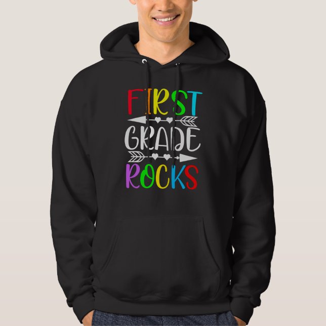 first grade rock hoodie (Front)