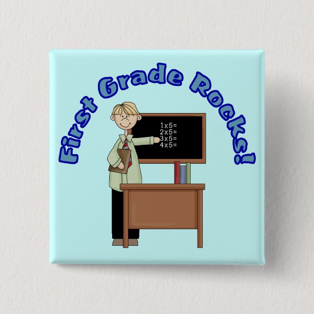 First Grade Rocks Button (Front)