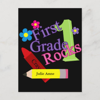 First Grade Rocks For Girls Postcard