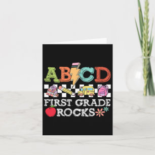 First Grade Rocks Pencil Lightning Teachers Rock G Card