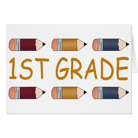 First Grade School Pencil Card