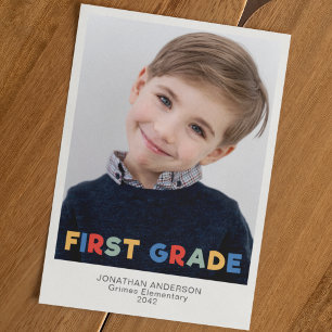 First Grade School Year Photo Keepsake Card