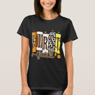 First Grade Sporty Vintage Back To School Boys Out T-Shirt