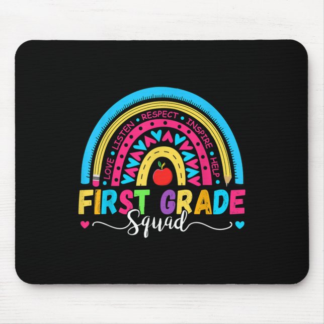 First Grade Squad Back To School Rainbow Boho 1st  Mouse Mat (Front)