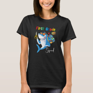 First Grade Squad Back To School Shark Blue Cute T-Shirt
