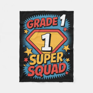 First Grade Superhero Squad 1st Year Kids Back To Fleece Blanket