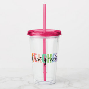 First Grade Teacher Acrylic Tumbler
