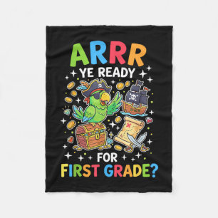 First grade teacher back to school pirate fleece blanket