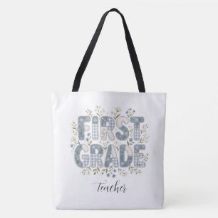 First Grade Teacher Cottagecore Tote Bag