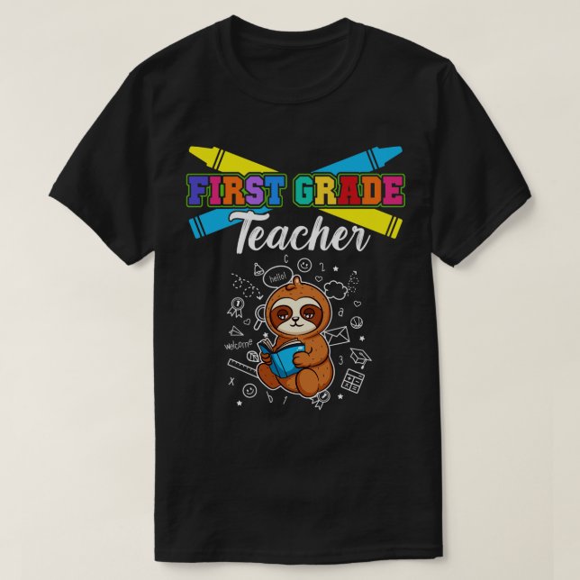 First Grade Teacher Elementary School Educator 1  T-Shirt (Design Front)