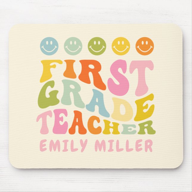 First Grade Teacher Gift Mouse Mat (Front)