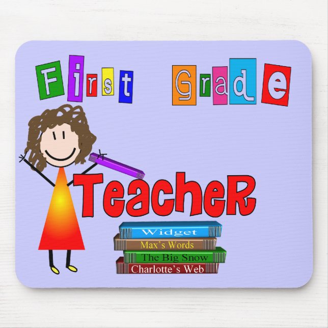 First Grade Teacher Gifts Mouse Mat (Front)
