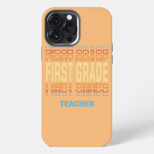 First Grade Teacher Job Title Vintage iPhone 13 Pro Max Case