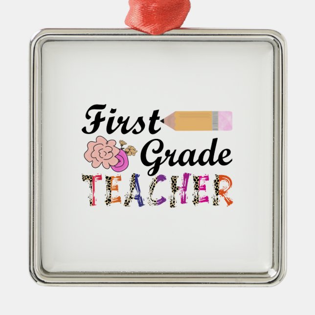 First Grade Teacher Metal Tree Decoration (Front)
