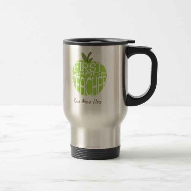 First Grade Teacher Mug - Green Apple (Right)