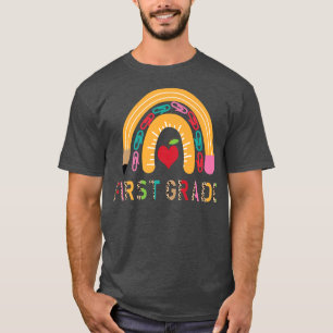 First Grade teacher Pancil Rainbow Back To School T-Shirt