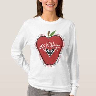 First Grade Teacher Red Apple T-Shirt