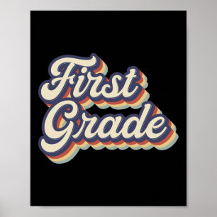 First Grade Teacher Retro Vintage 1st Grade Teache Poster