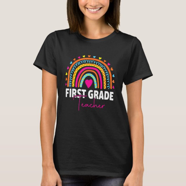 First Grade Teacher  Team 1st Grade Squad Rainbow  T-Shirt (Front)