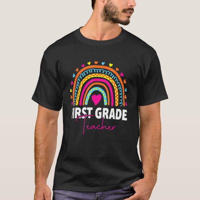 First Grade Teacher  Team 1st Grade Squad Rainbow  T-Shirt (Front)