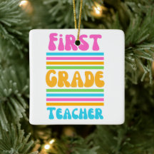 FIRST GRADE TEACHER Virbrant Colours Bubble Font
