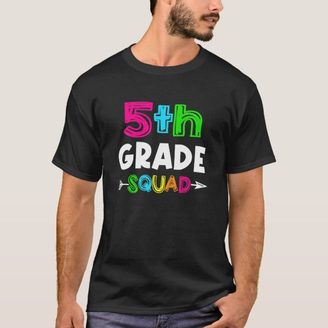 First Grade Team Hello 5Th Grade Rocks Squad Teach T-Shirt (Front)