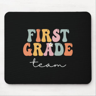First Grade Team Retro Groovy Vintage First Day Of Mouse Mat
