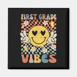 First Grade Vibes 1st Grade Retro Teacher 1st Day Magnet