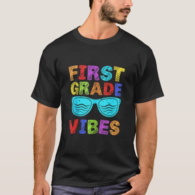 First Grade Vibes First Day Of 1st Grade Kids Back T-Shirt (Front)