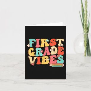 First Grade Vibes Retro Groovy - 1st Grade Back To Card