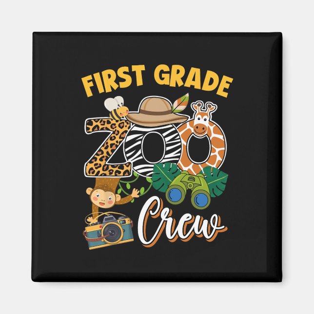 First Grade Zoo Field Trip Squad Matching Teacher  Magnet (Front)