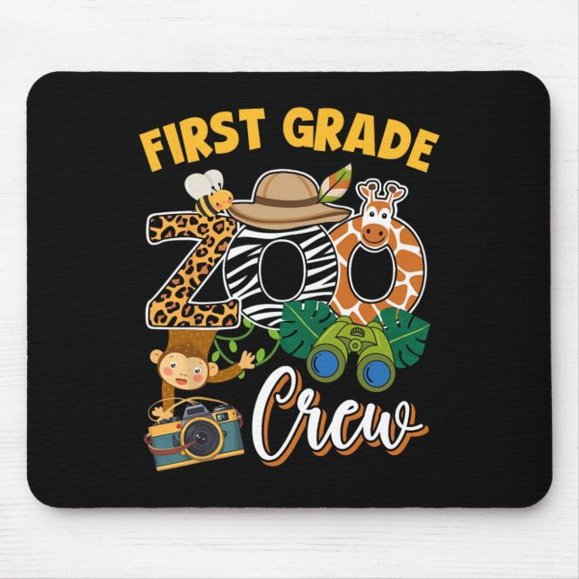 First Grade Zoo Field Trip Squad Matching Teacher  Mouse Mat (Front)