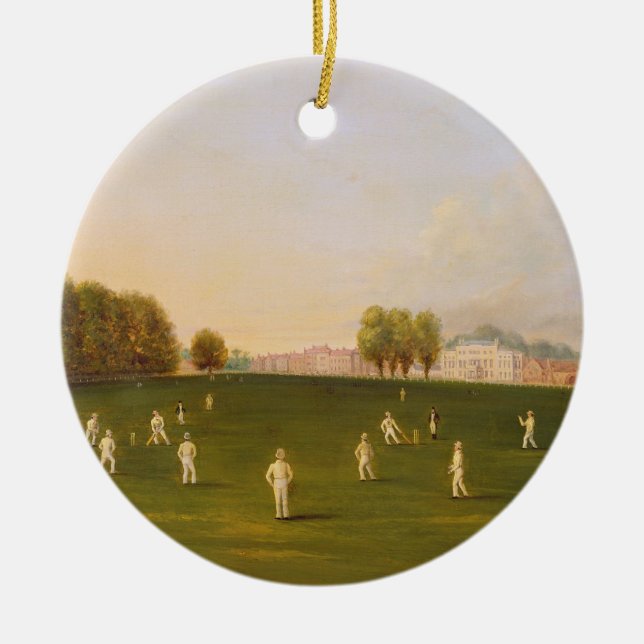 First Grand Match of cricket played by members of Ceramic Tree Decoration (Front)