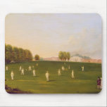 First Grand Match of cricket played by members of Mouse Mat<br><div class="desc">Image:227004  First Grand Match of cricket played by members of the Royal Amateur Society on Hampton Court Green,  3rd August 1836,  1836 (oil on canvas). English School,  (19th century). Yale Centre for British Art,  Paul Mellon Collection,  USA.  Art,  Fine Art.</div>