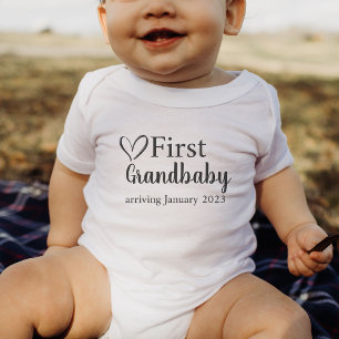 First Grandbaby arriving Custom Pregnancy Gift Baby Bodysuit