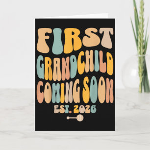First Grandchild Coming Soon 2026 Baby Announcemen Card