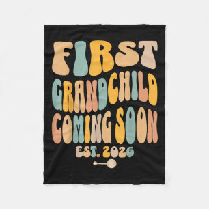 First Granhild Coming Soon 2026 Baby Announcement Fleece Blanket