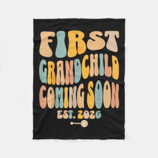 First Granhild Coming Soon 2026 Baby Announcement Fleece Blanket