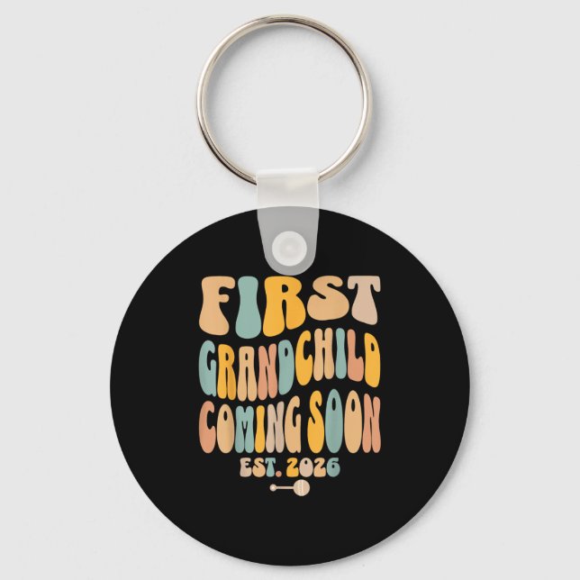 First Granhild Coming Soon 2026 Baby Announcement  Key Ring (Front)