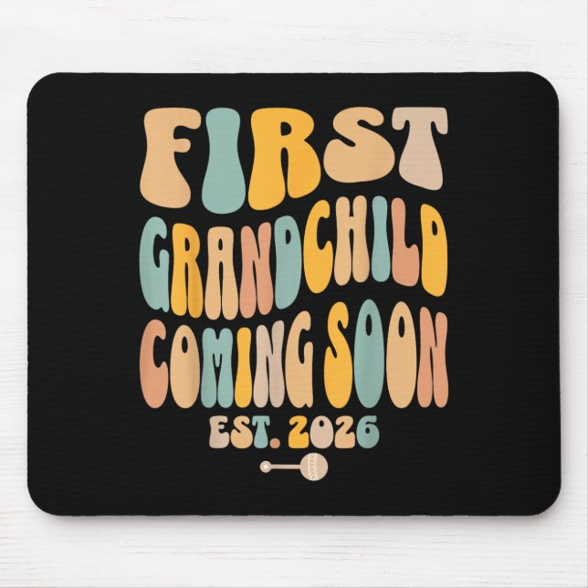 First Granhild Coming Soon 2026 Baby Announcement  Mouse Mat (Front)