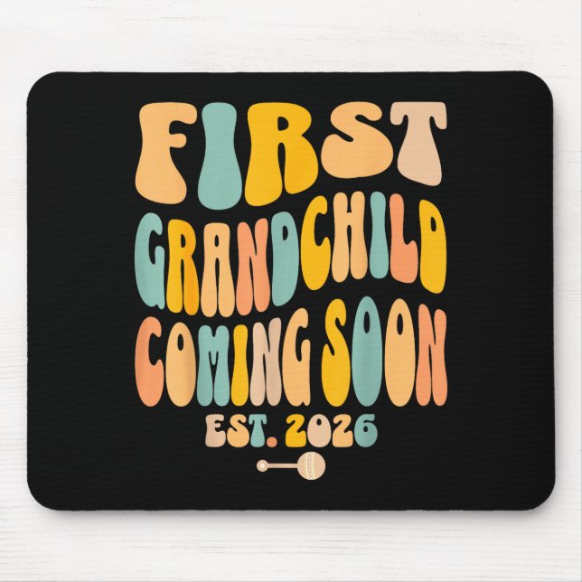 First Granhild Coming Soon 2026 Baby Announcement  Mouse Mat (Front)