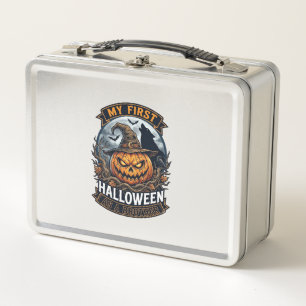 First Halloween As Brother Pumpkin Wolf Moon_1 Metal Lunch Box