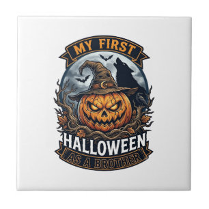 First Halloween As Brother Pumpkin Wolf Moon_1 Tile