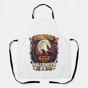 First Halloween As Dad Pumpkin Wolf Moon_1 Apron
