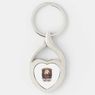 First Halloween As Dad Pumpkin Wolf Moon_1 Key Ring