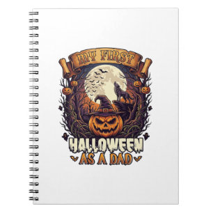 First Halloween As Dad Pumpkin Wolf Moon_1 Notebook