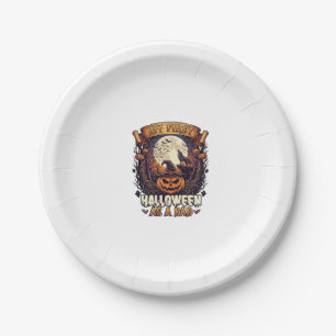 First Halloween As Dad Pumpkin Wolf Moon_1 Paper Plate